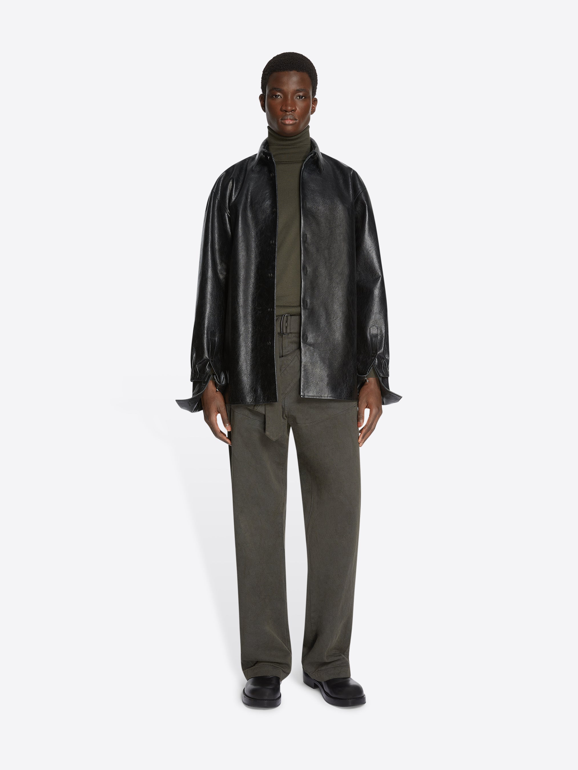 調節可能なレザーシャツ - 秋冬メンズ ｜ ドリス・ヴァン・ノッテン