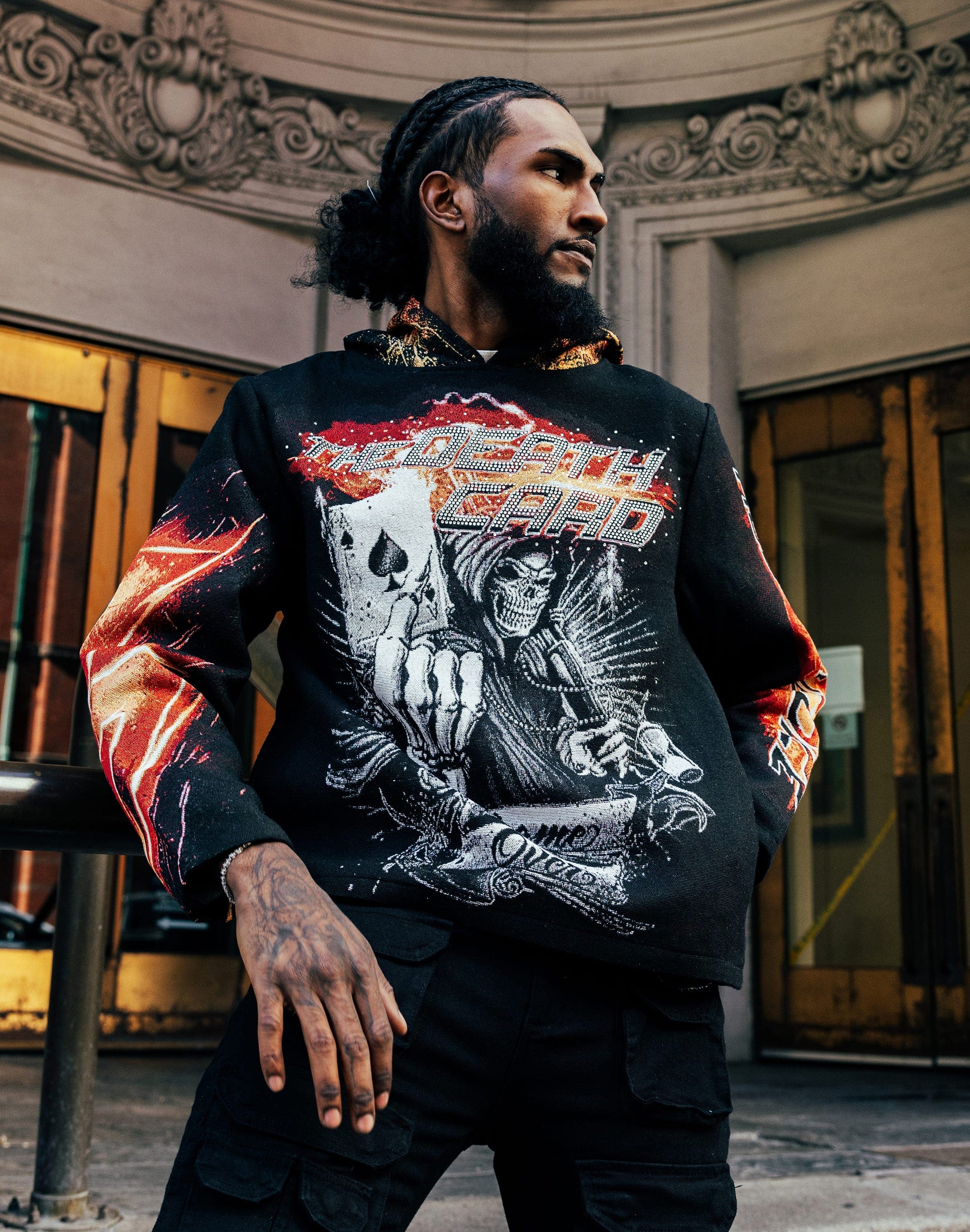 Majestik Death Card Rhinestone Tapestry Hoodie – DTLR