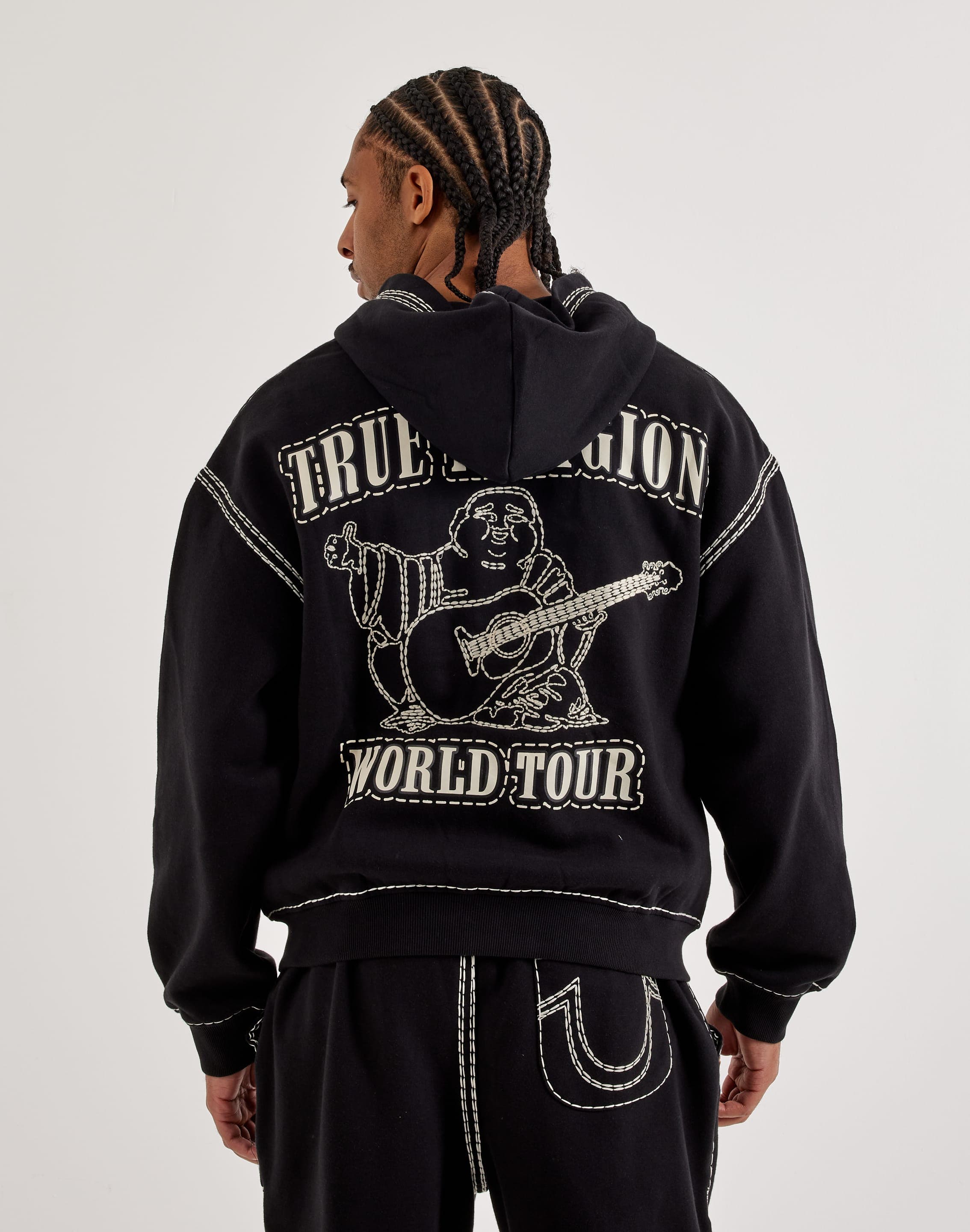 True Religion Super QT Cinched Full-Zip Fleece Hoodie – DTLR