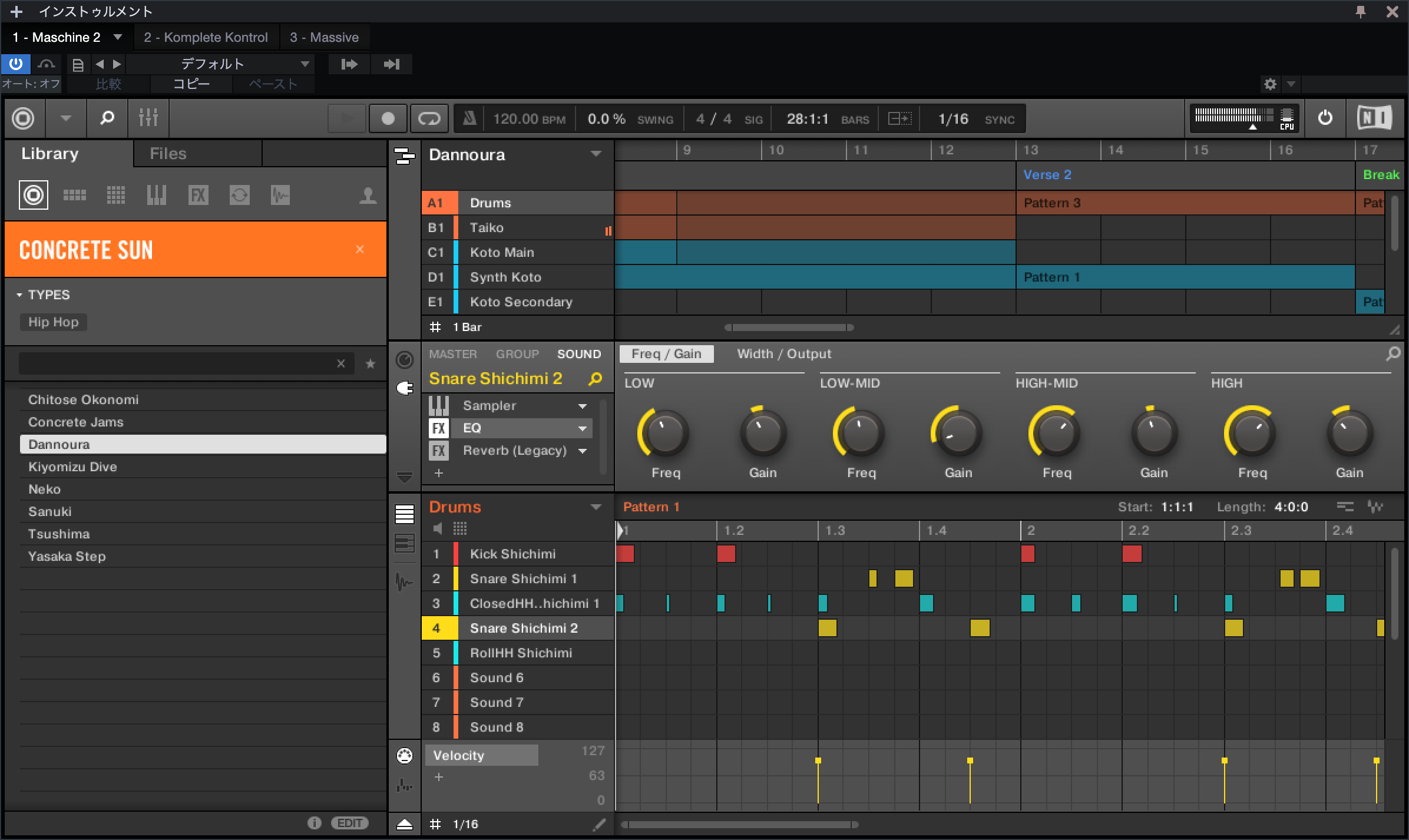 日本の伝統楽器要素や8bitサウンドを取り入れたヒップホップサウンド用