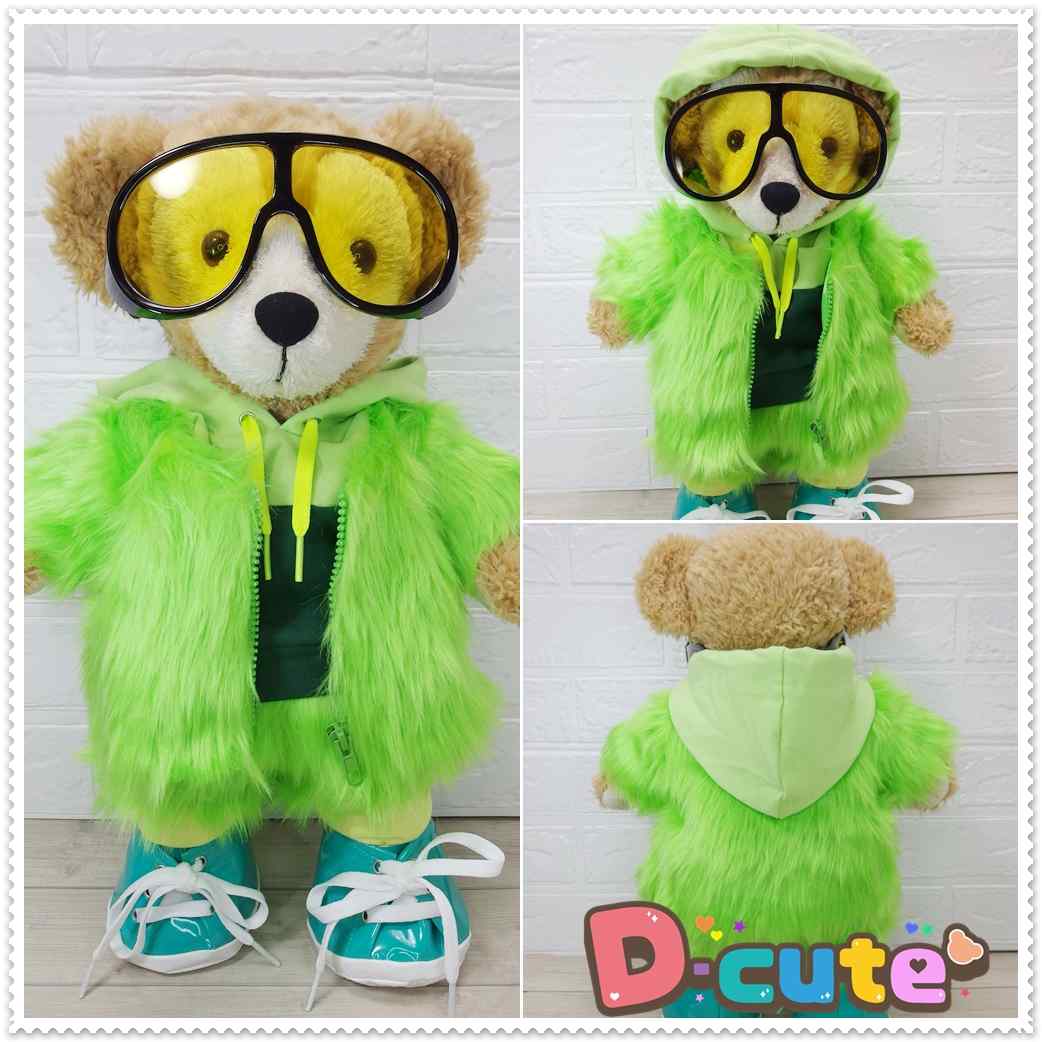 予約受付中】 ダッフィー 衣装 Sサイズ (身長43cm) Number 風 黄緑