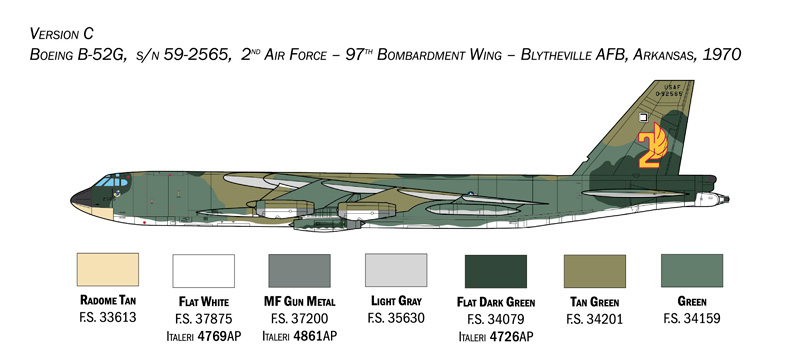 B-52G Stratofortress Early Version With Hound Dog Missiles 1:72