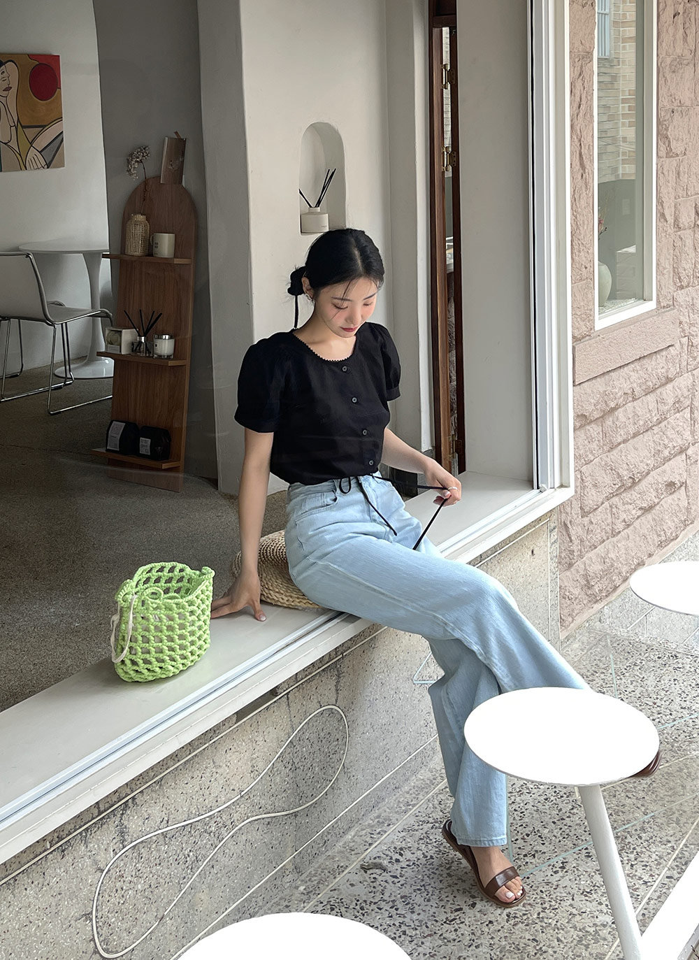 ライトブルーワイドデニムパンツ | レディースファッション通販 - DHOLIC