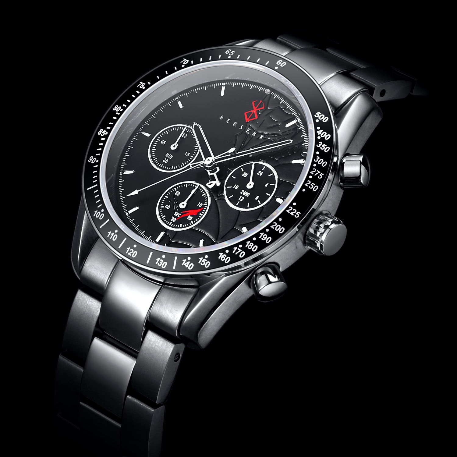 アニメ「ベルセルク」天然ダイヤ クロノグラフ腕時計 – 株式会社 東栄