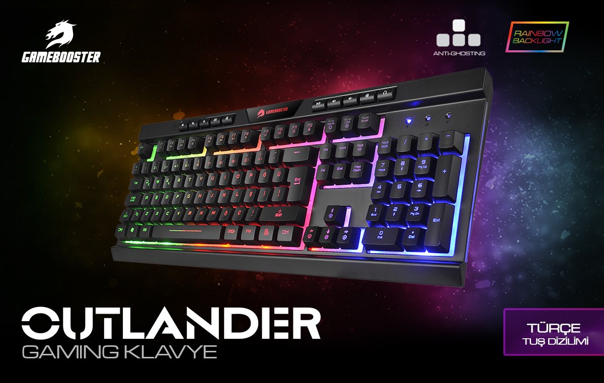 GAMEBOOSTER OUTLANDER G69K RAINBOW MEMBRANE GAMING KLAVYE