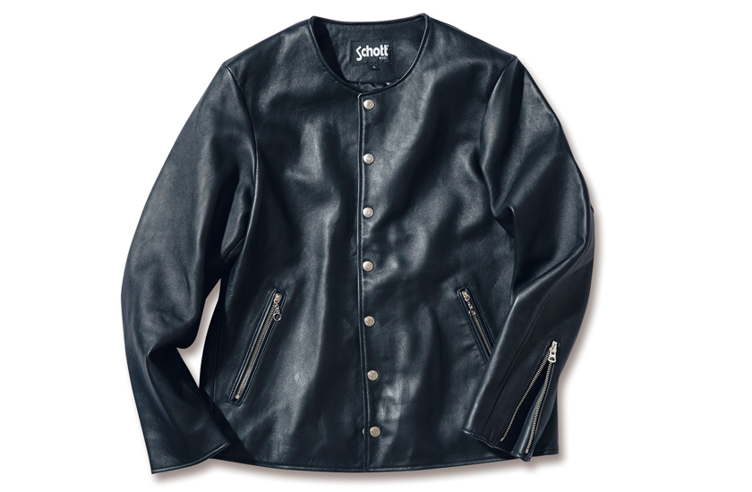 ワイルドからマイルド。あのショットのレザージャケットが衿なしに