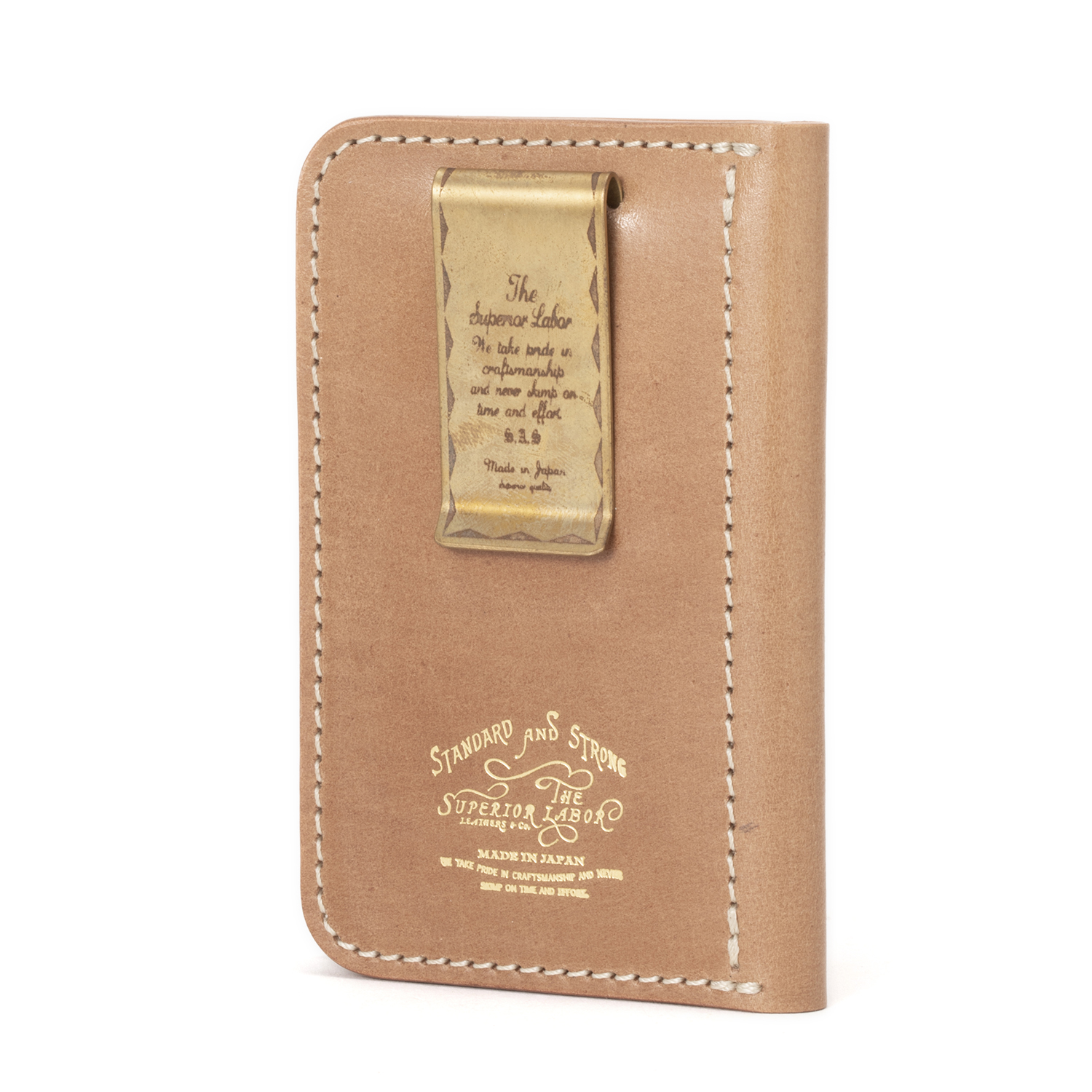 表も裏もキラリ！】コードバンカードケース×真鍮マネークリップ