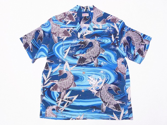 SUN SURF[サンサーフ] アロハシャツ SS38581 CARP コイ 鯉 (ネイビー