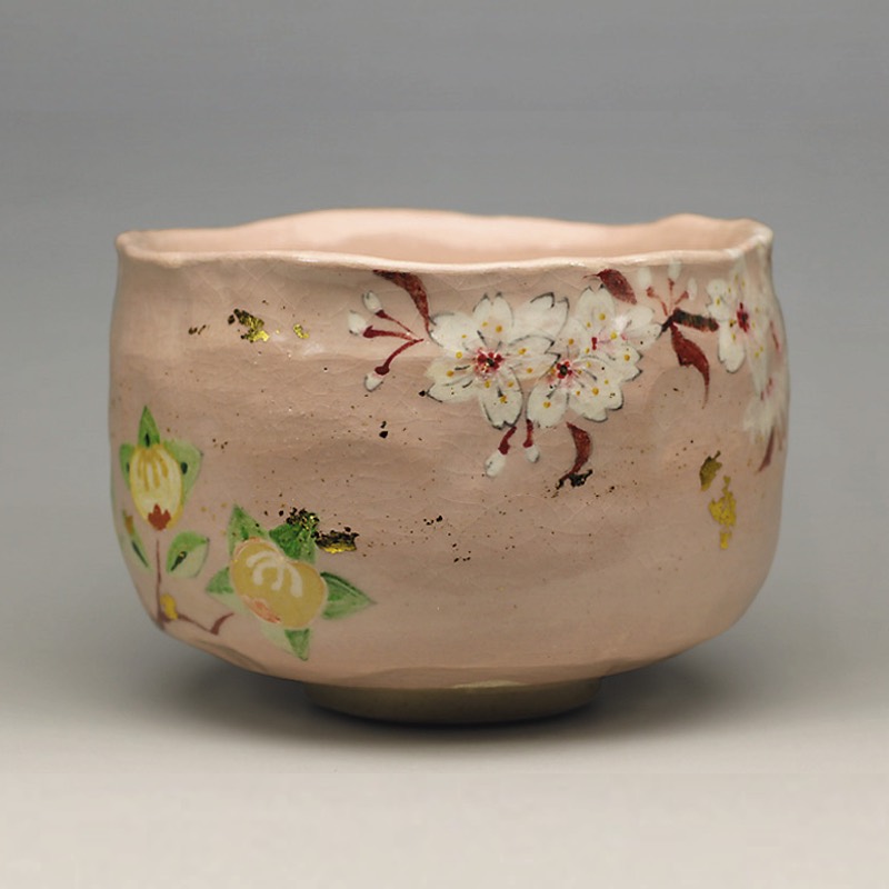 2022年初春作品 桜・橘の絵 茶碗