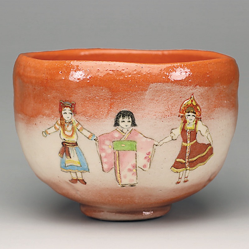 茶道具 赤楽茶碗 楽入印 木箱付(メ1484) 茶道具 赤楽茶碗 楽入印 木箱