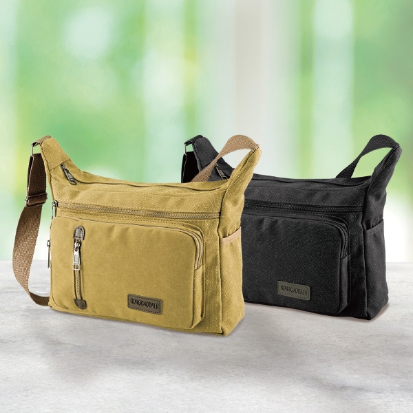 帆布2WAYショルダーバッグ(カーキ): メンズファッション／はぴねすくらぶ