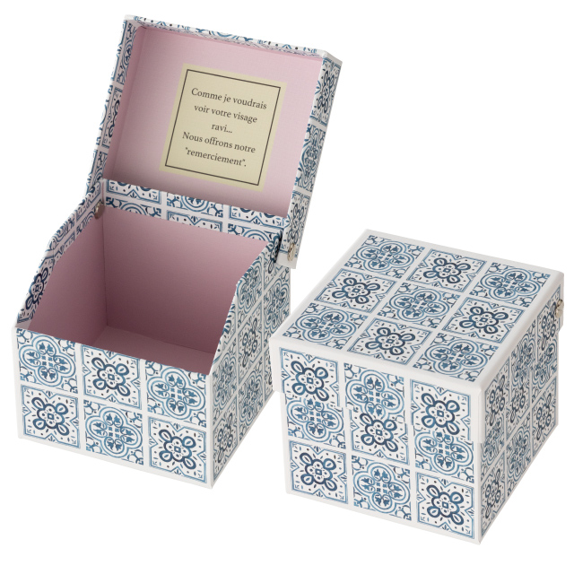 モロッコタイルオープンボックス-S(W103×D103×H90 モロッコタイル