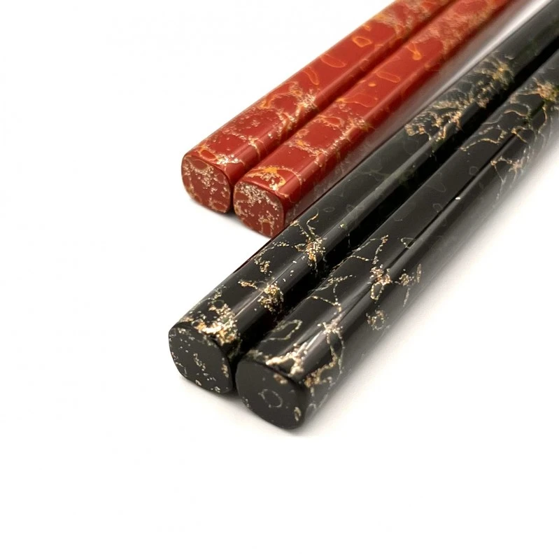 送料無料】津軽塗箸 先乾漆 梨地塗 夫婦箸セット【桐箱入】 - お買い物