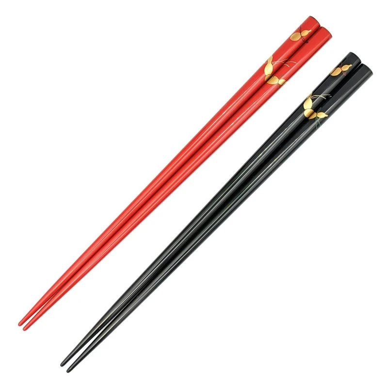 送料無料】輪島塗 蒔絵箸 六瓢 夫婦箸セット【桐箱入】 - お買い物