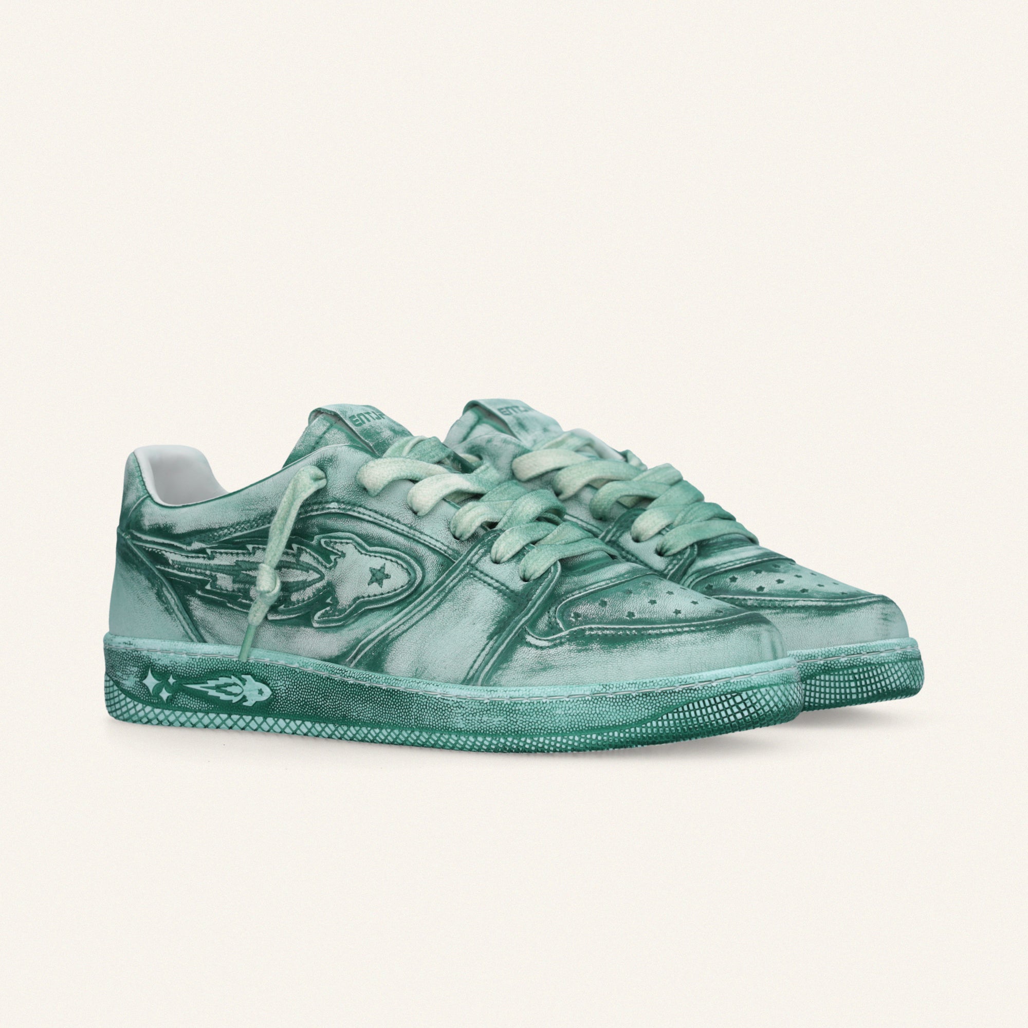 ENTJPN Egg Rocket – Sneakers urban in pelle verde – Enterprise Japan
