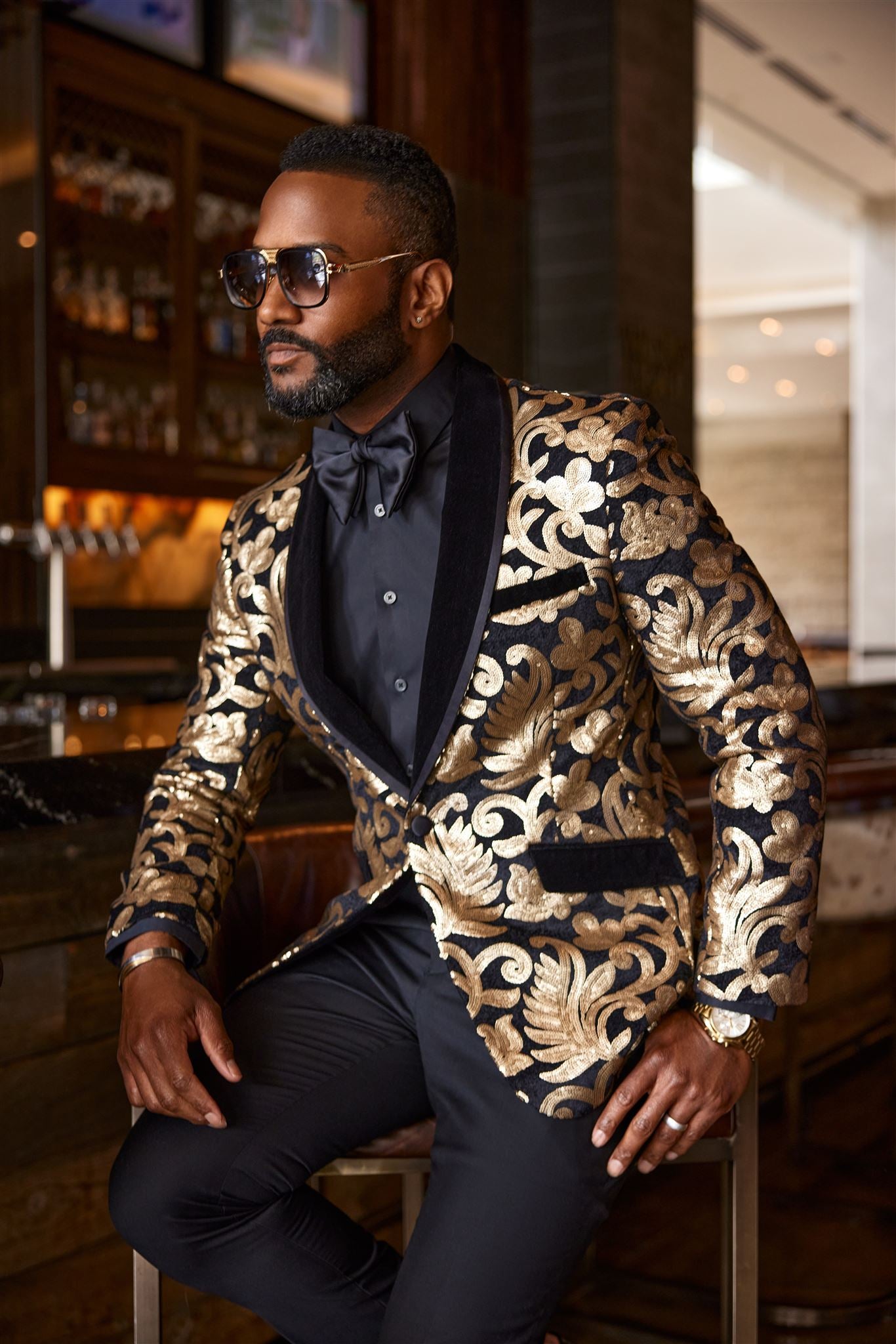 Gold Sequin/Velvet - Dinner Jacket – Eaden Myles