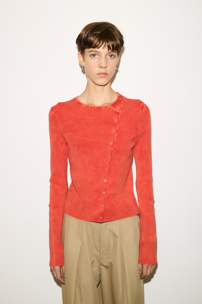 THROW by SLY | 【THROW】SLANT BUTTON HG RIB トップス (ニット