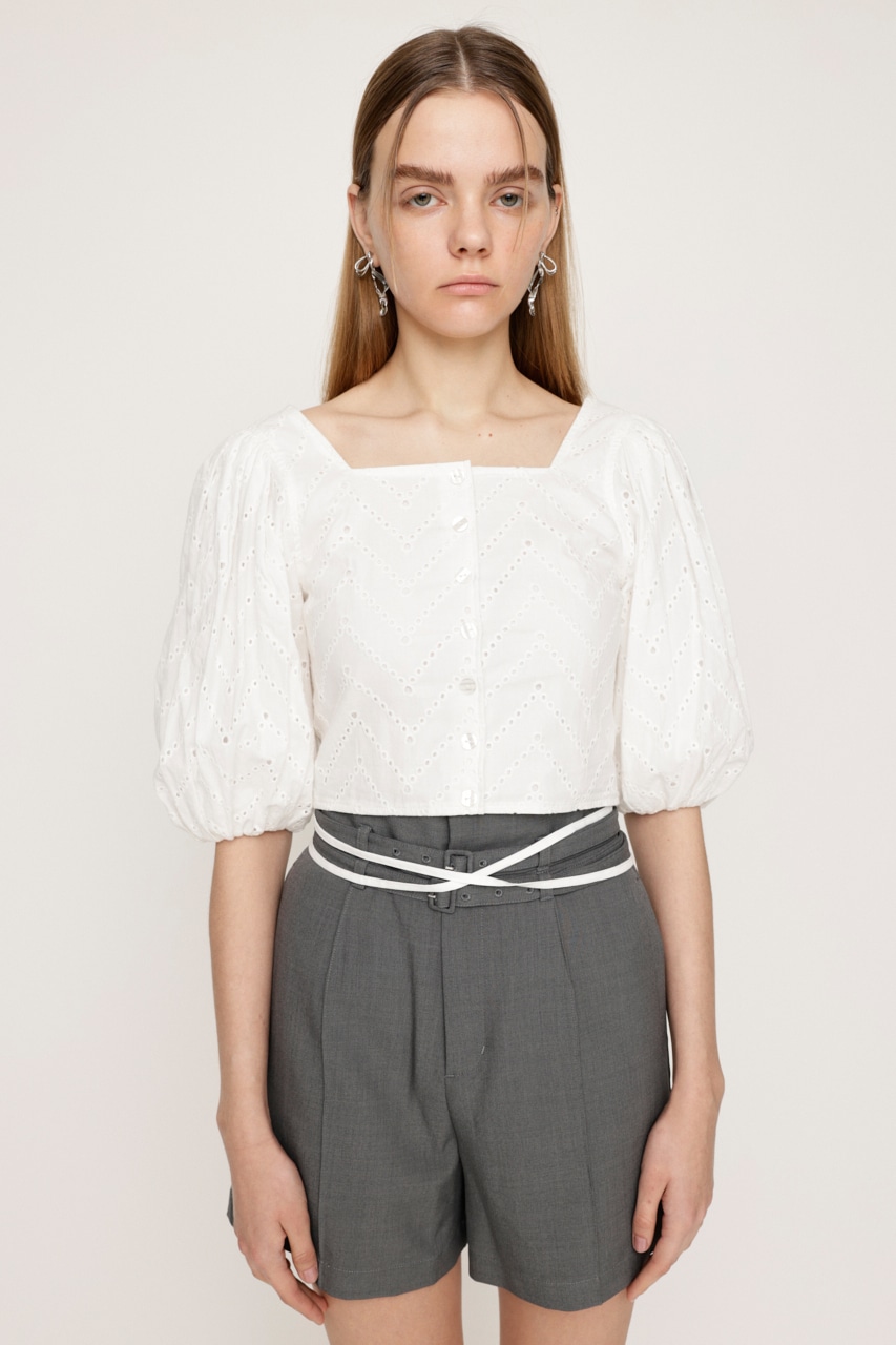 SLY | FRONT BUTTON LACE PUFF トップス (シャツ・ブラウス ) |SHEL