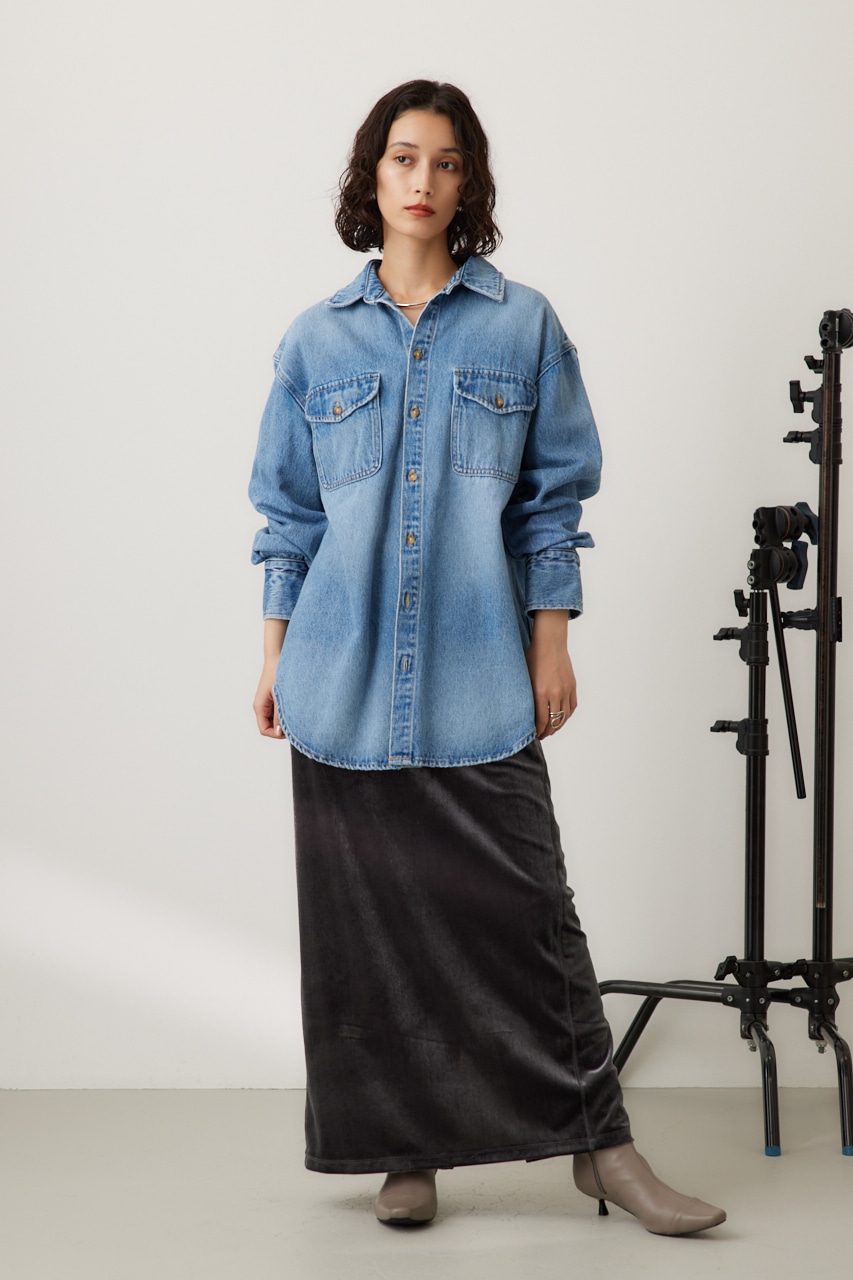 AZUL BY MOUSSY | ベロアストレートロングスカート (スカート(ロング