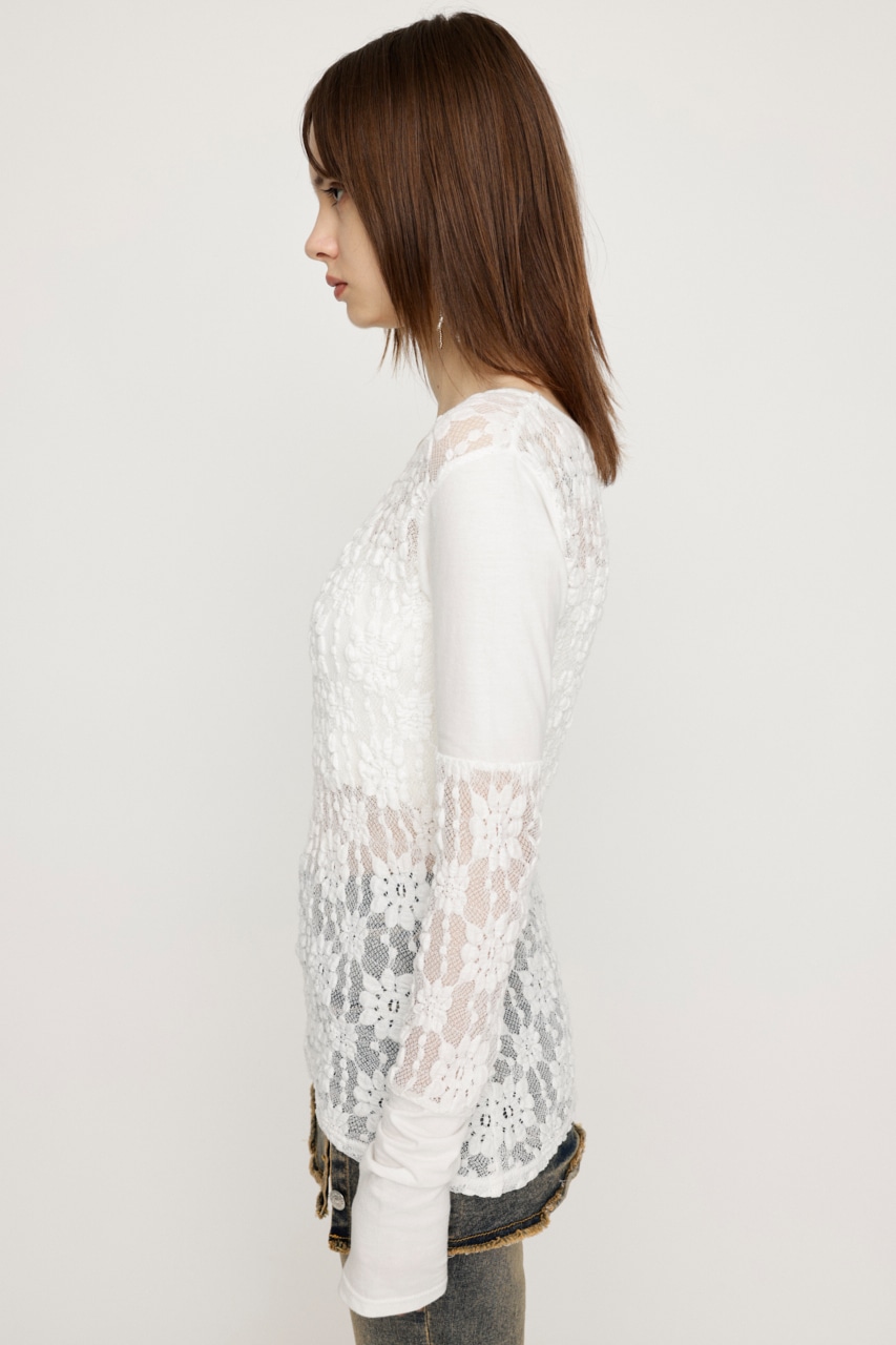 SLY | HOLE LACE トップス (Tシャツ・カットソー(長袖) ) |SHEL'TTER