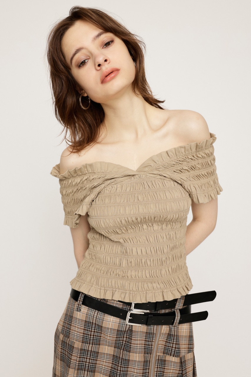 SLY | 2WAY SHIRRING BUSTIER トップス (タンクトップ ) |SHEL'TTER