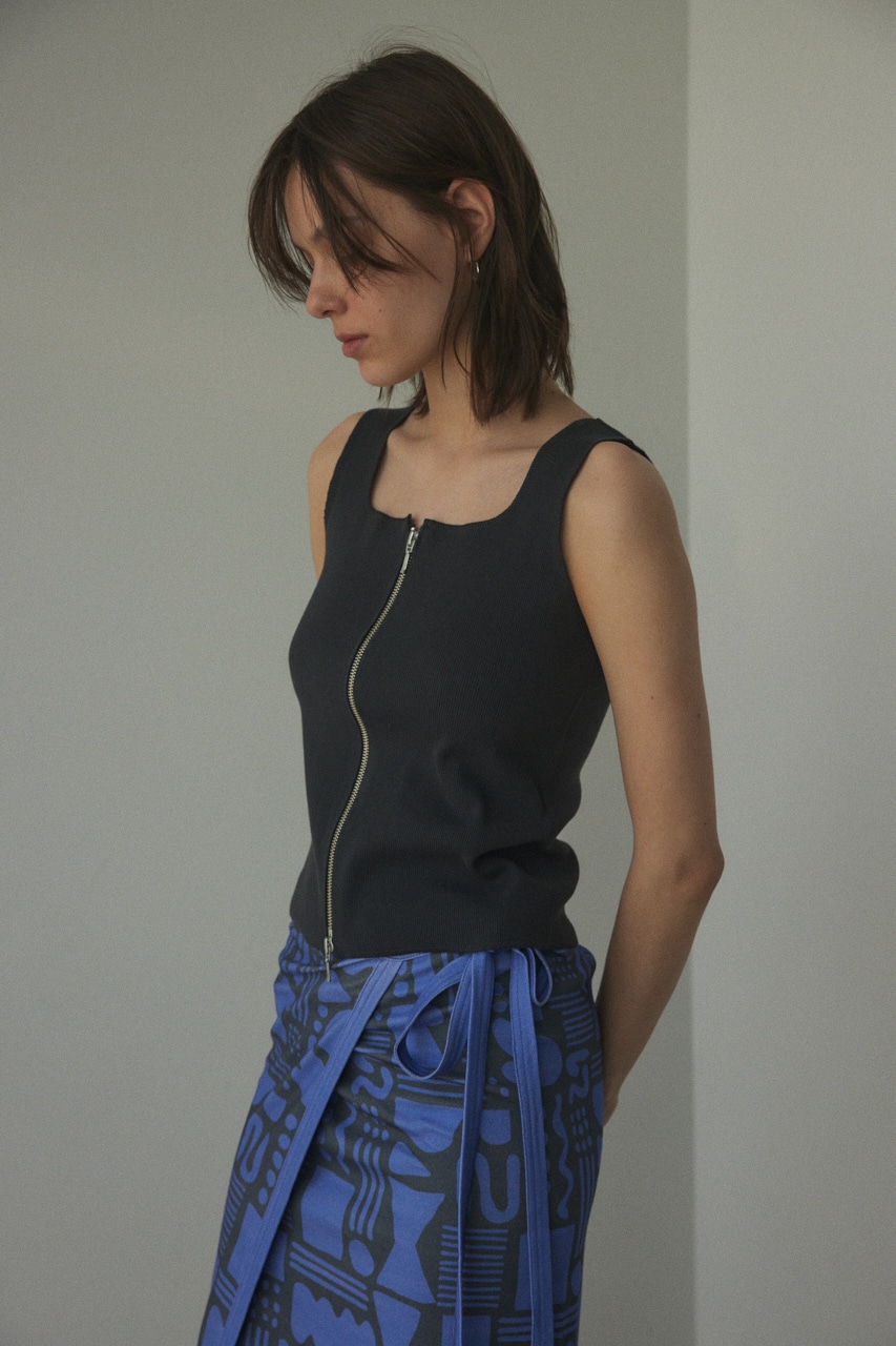 BLACK BY MOUSSY | front zip tanktop (タンクトップ ) |SHEL'TTER