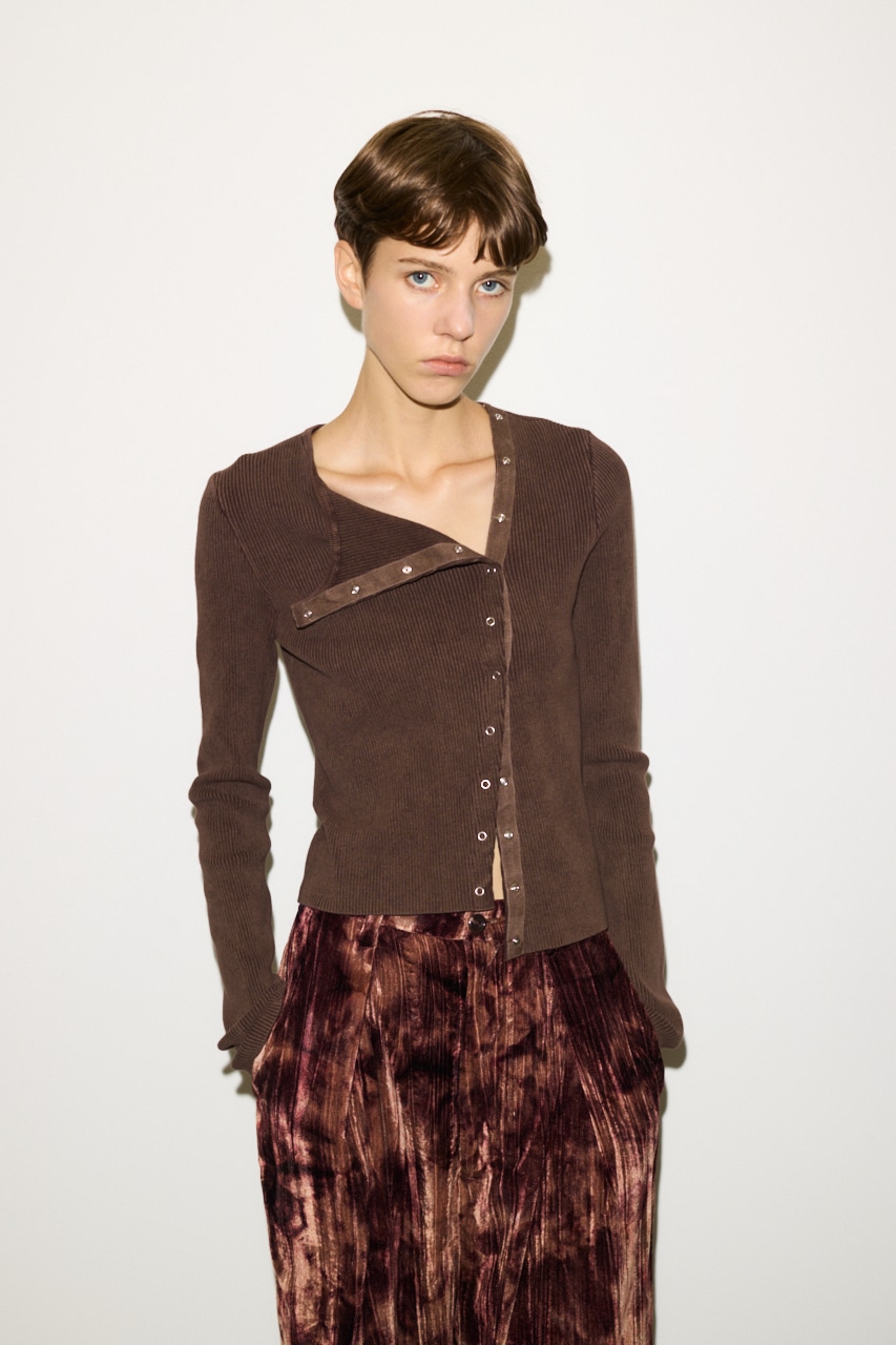 THROW by SLY | 【THROW】SLANT BUTTON HG RIB トップス (ニット