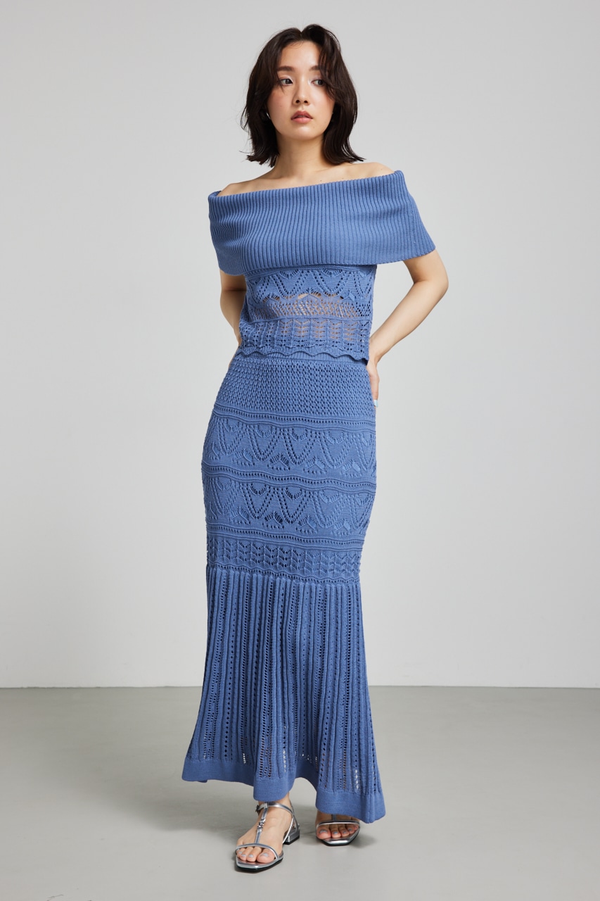 rienda | クロシェマーメイドニットスカート (スカート(ロング