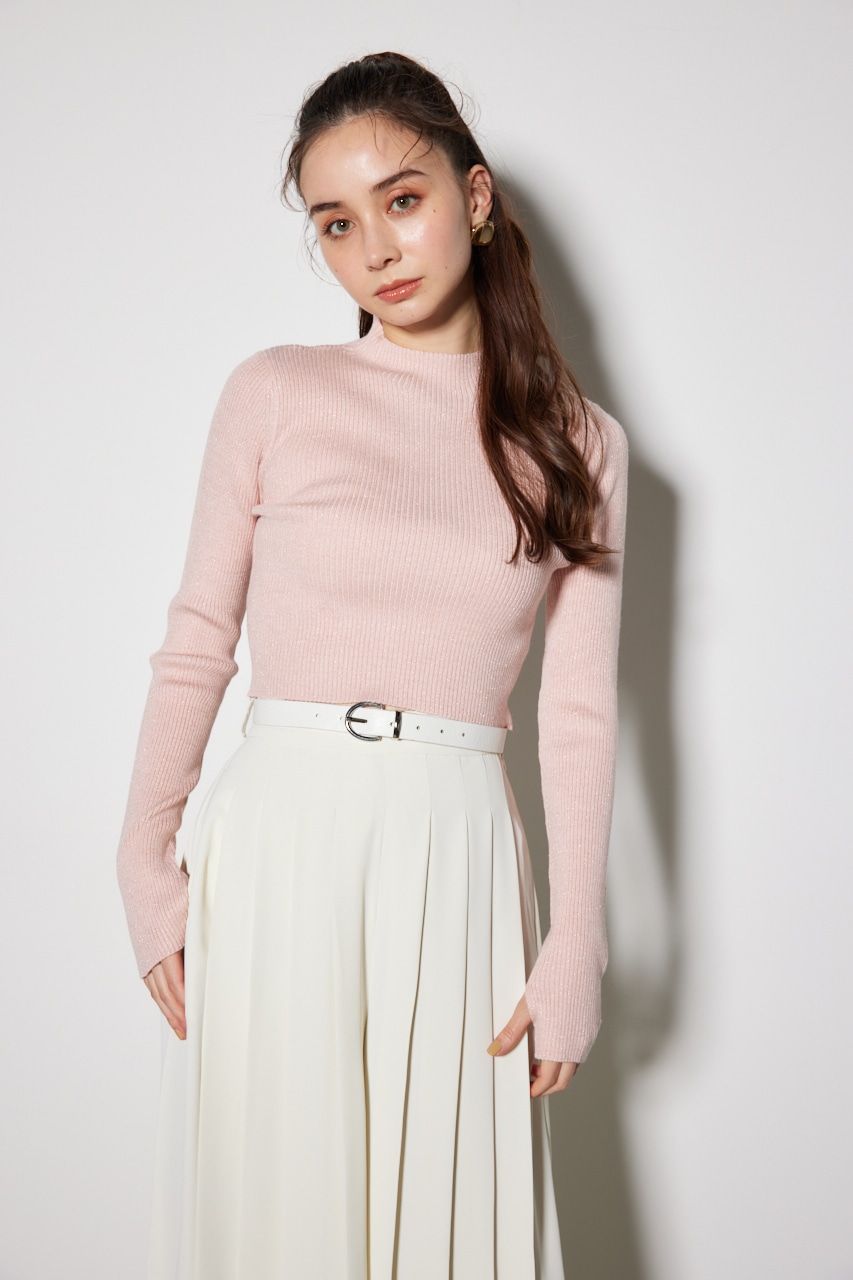 rienda | サムホール付きウォッシャブルハイネック ニット トップス