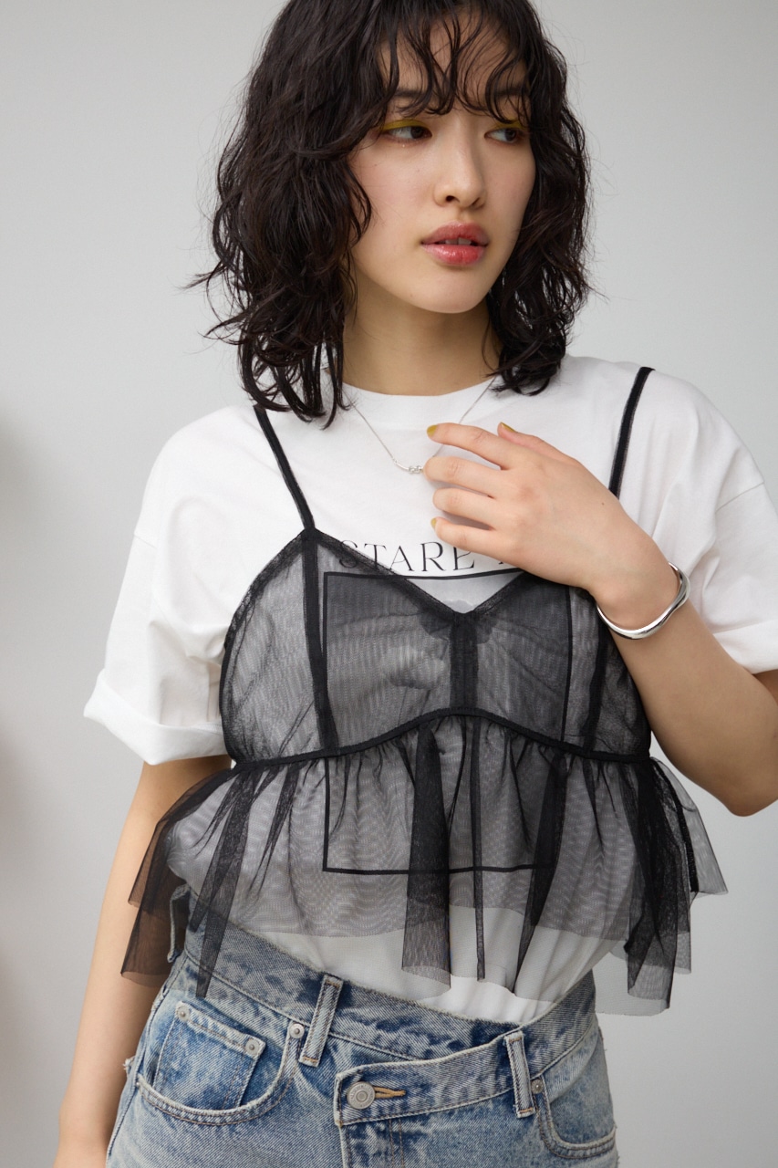 AZUL BY MOUSSY | チュールフリルキャミ (キャミソール ) |SHEL'TTER