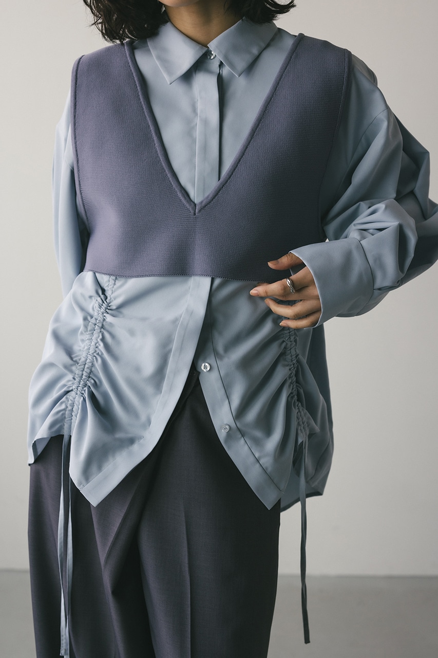 STYLEMIXER | ベストセットギャザーシャツ (シャツ・ブラウス ) |SHEL