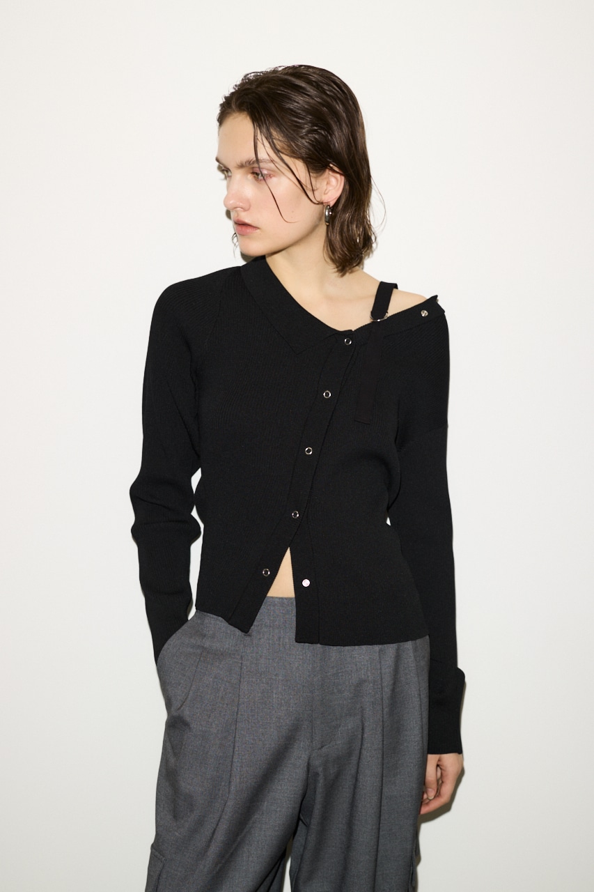 THROW by SLY | 【THROW】ONE SHOULDER SLANT BUTTON トップス (ニット
