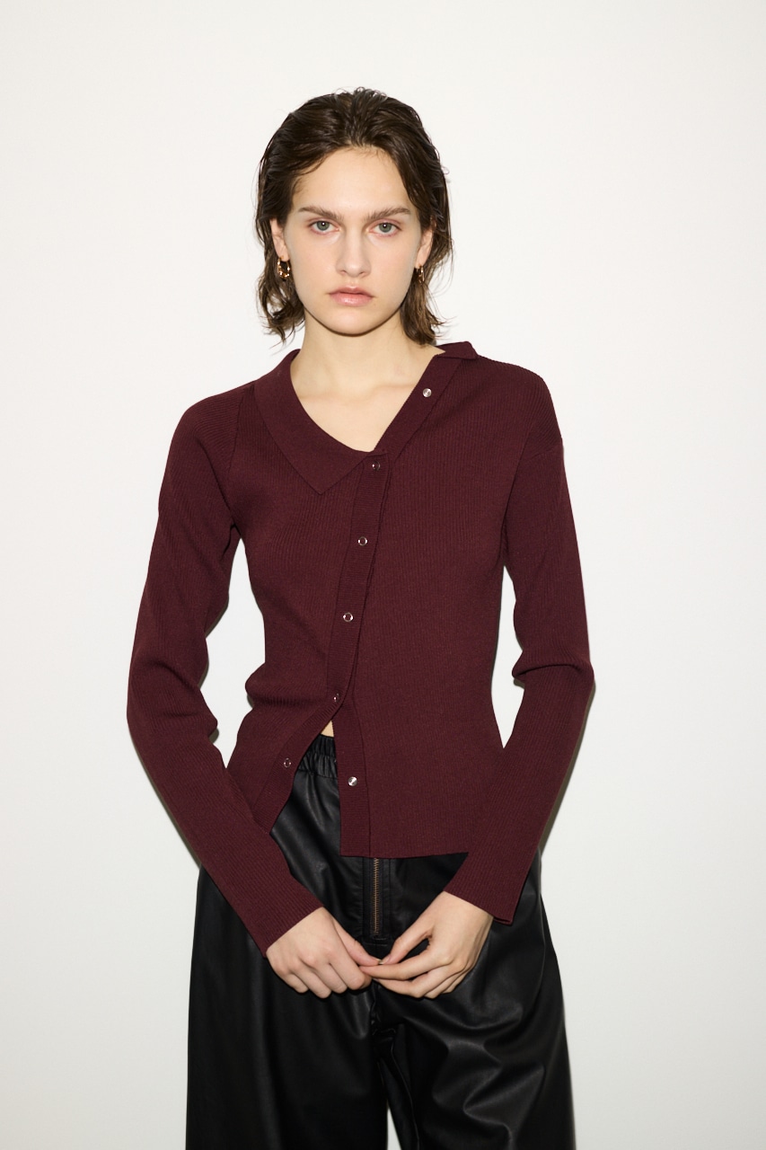 THROW by SLY | 【THROW】ONE SHOULDER SLANT BUTTON トップス (ニット