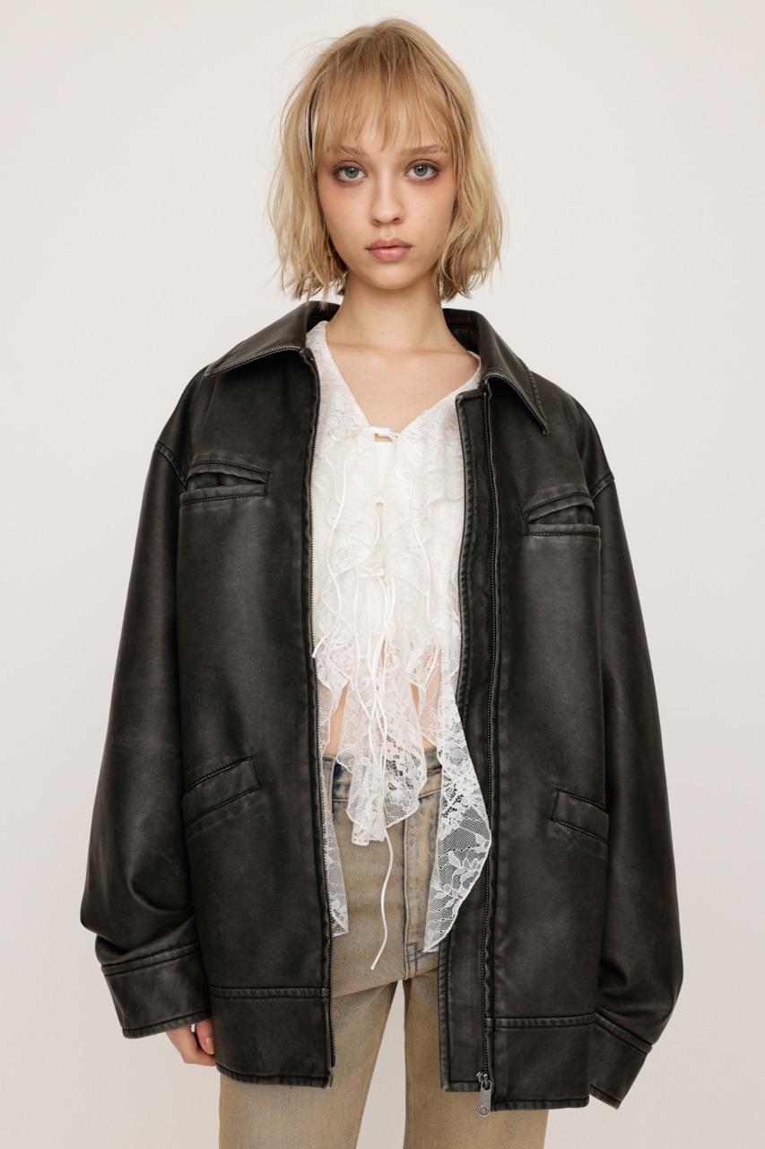 SLY | VINTAGE BOXY F／LEATHER ジャケット (ジャケット ) |SHEL'TTER