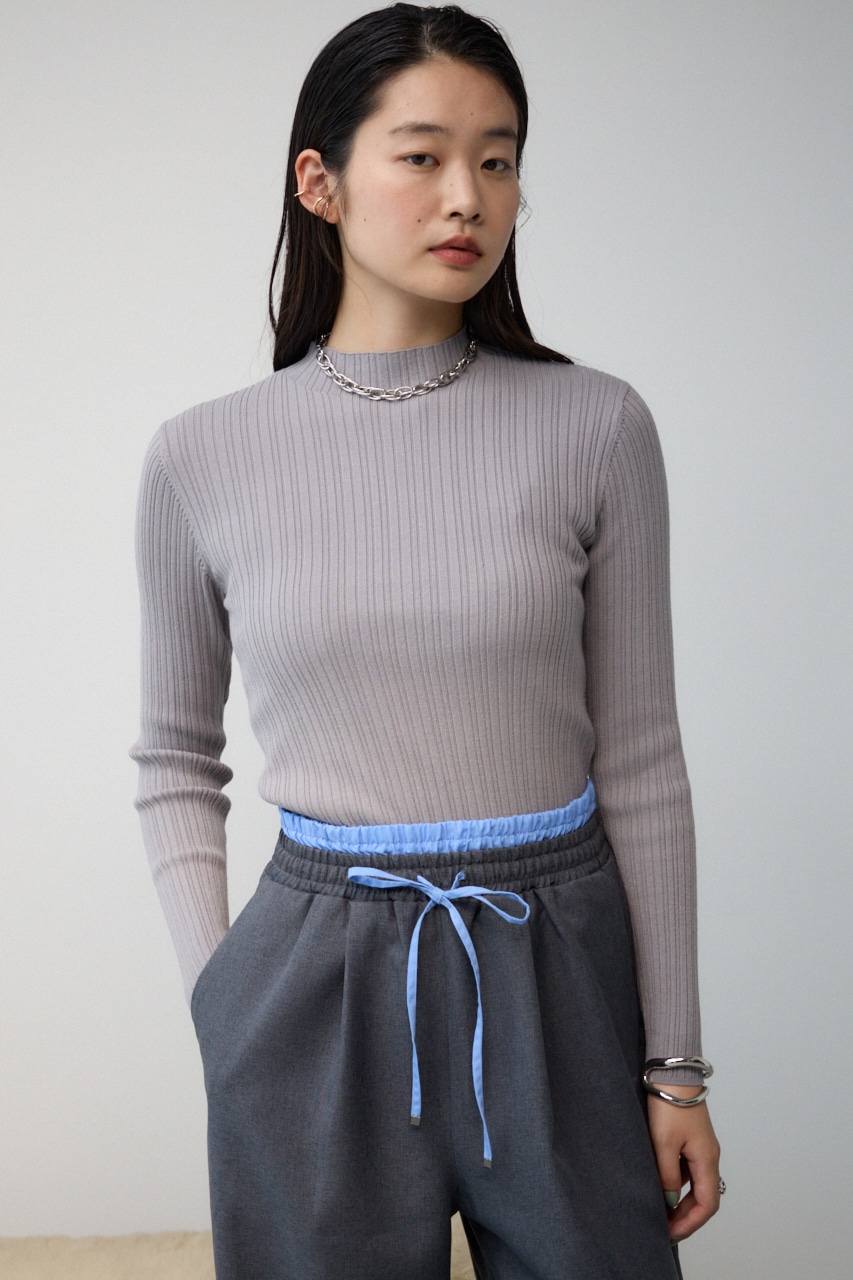 AZUL BY MOUSSY | ランダムリブハイネックニットトップス (ニット