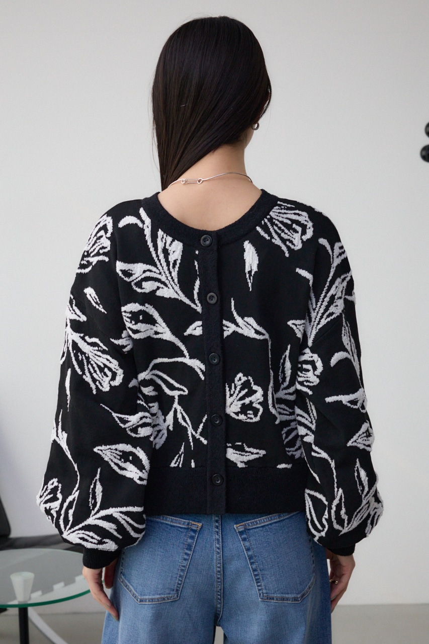 AZUL BY MOUSSY | 2WAY線花柄ジャガードカーディガン (カーディガン