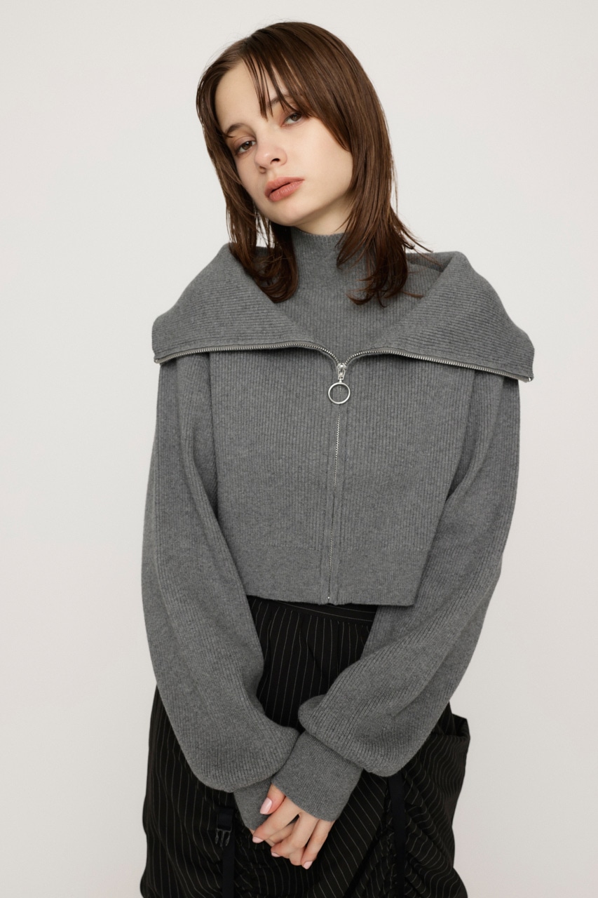 SLY | COLLAR ZIP CROP 2P トップス (ニット ) |SHEL'TTER WEBSTORE