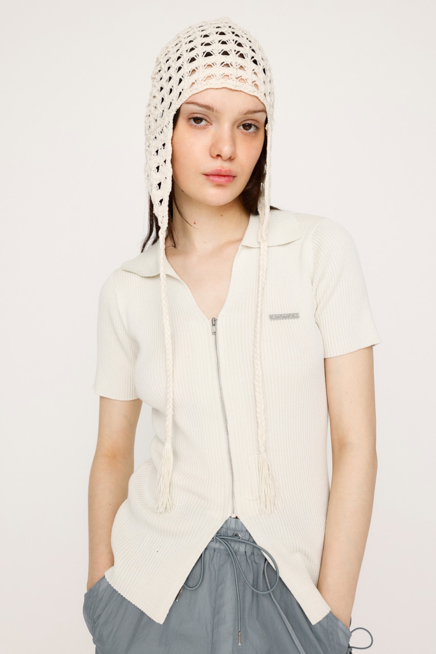 SLY | DUAL COLOR FRONT ZIP KNIT トップス (ニット ) |SHEL'TTER WEBSTORE