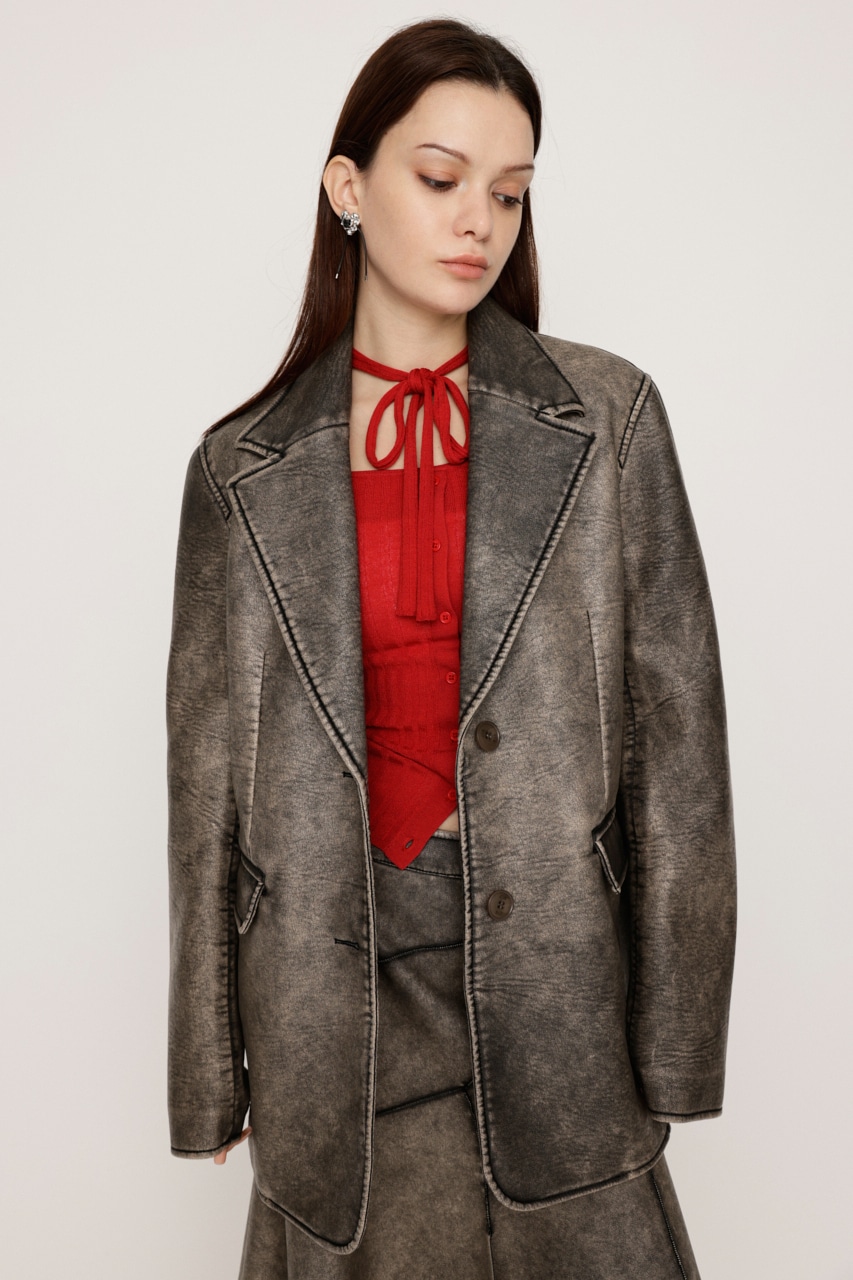 SLY | VINTAGE F／LEATHER TAILORED ジャケット (ジャケット ) |SHEL