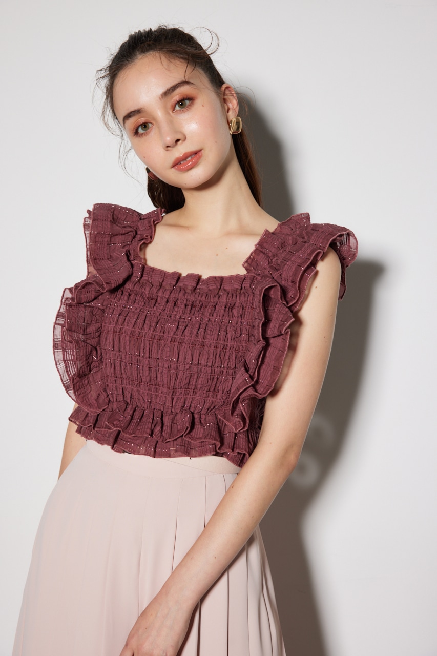 rienda | シャーリングペプラムトップス (チュニック・ロングトップス