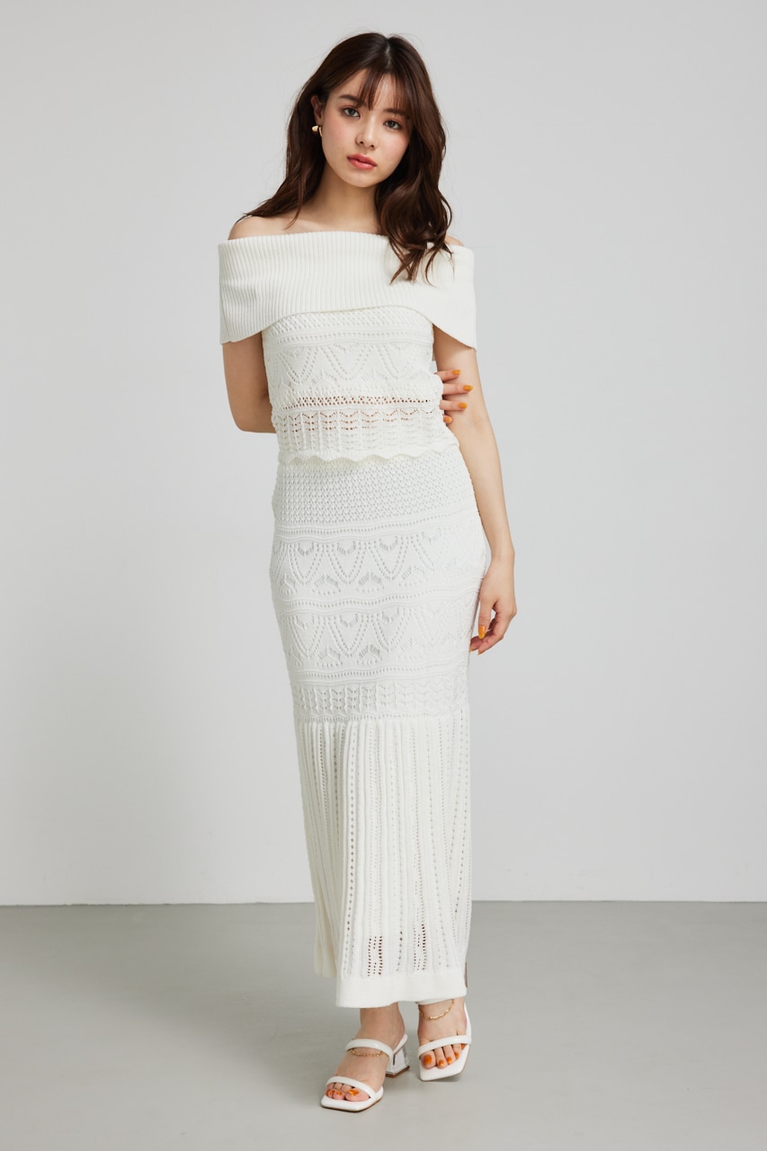 rienda | クロシェマーメイドニットスカート (スカート(ロング