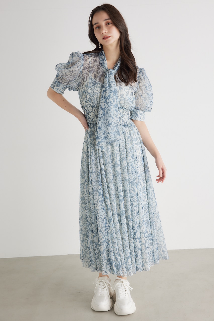 rienda | ネクタイチュールフレア OP (ワンピース(ミニ・ミディアム