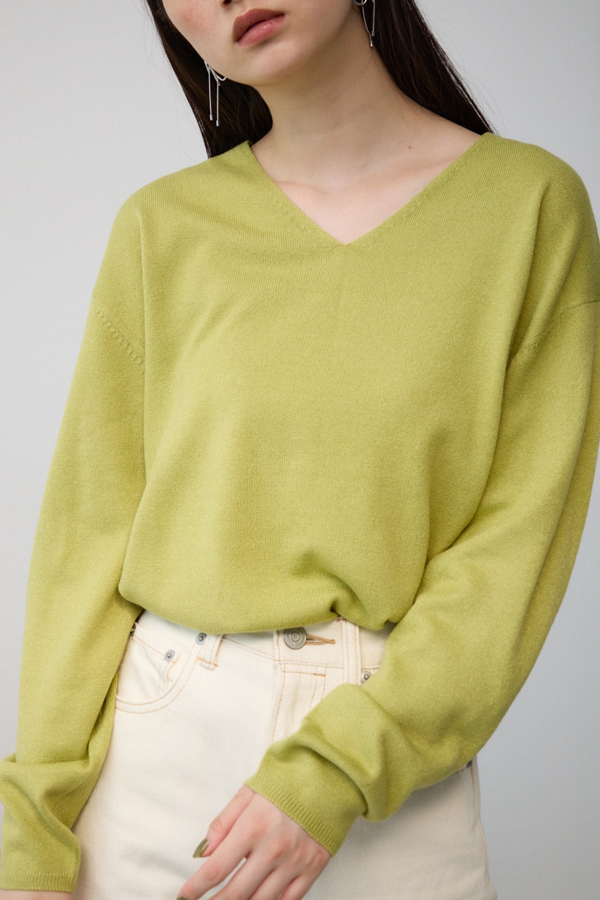 AZUL BY MOUSSY | ヌーディー2WAYVネックニットトップス (ニット