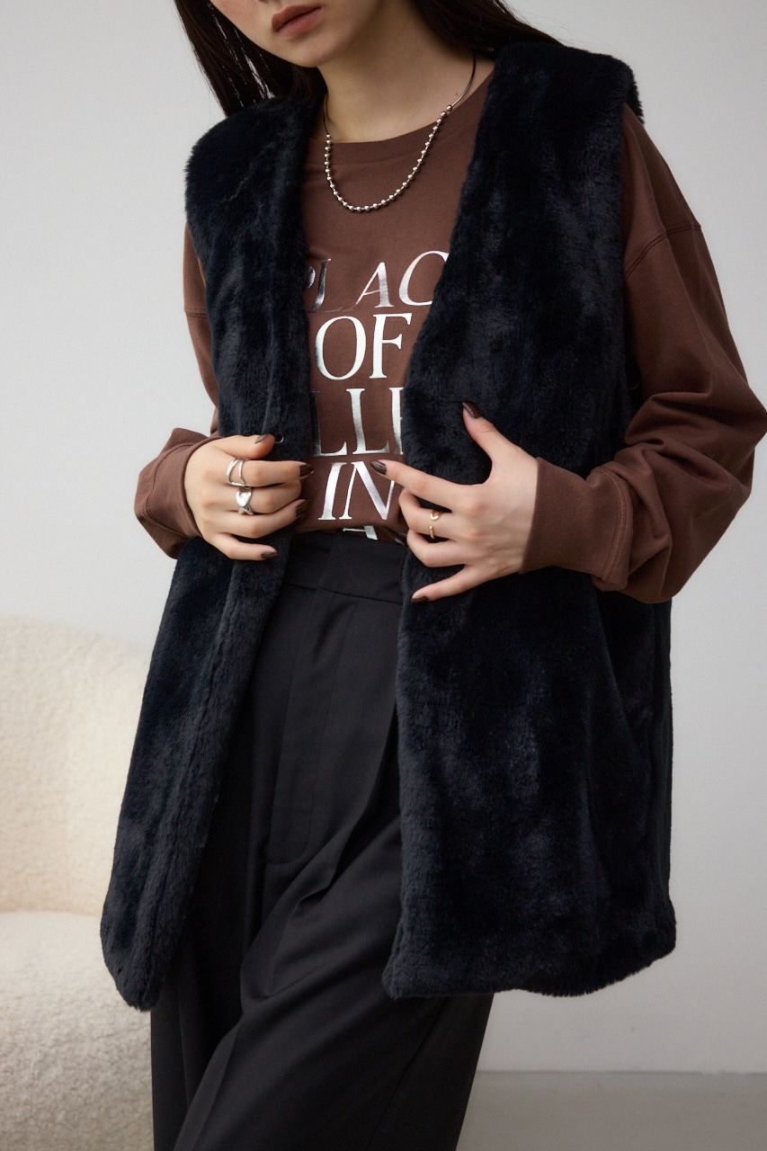 AZUL BY MOUSSY | フラッフィーフェイクファーベスト (ベスト ) |SHEL