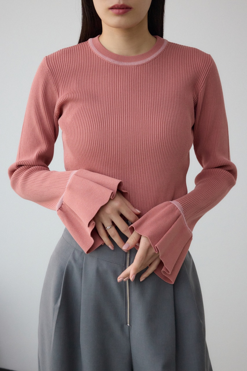 AZUL BY MOUSSY | シアーコンビフレアスリーブニット (ニット ) |SHEL