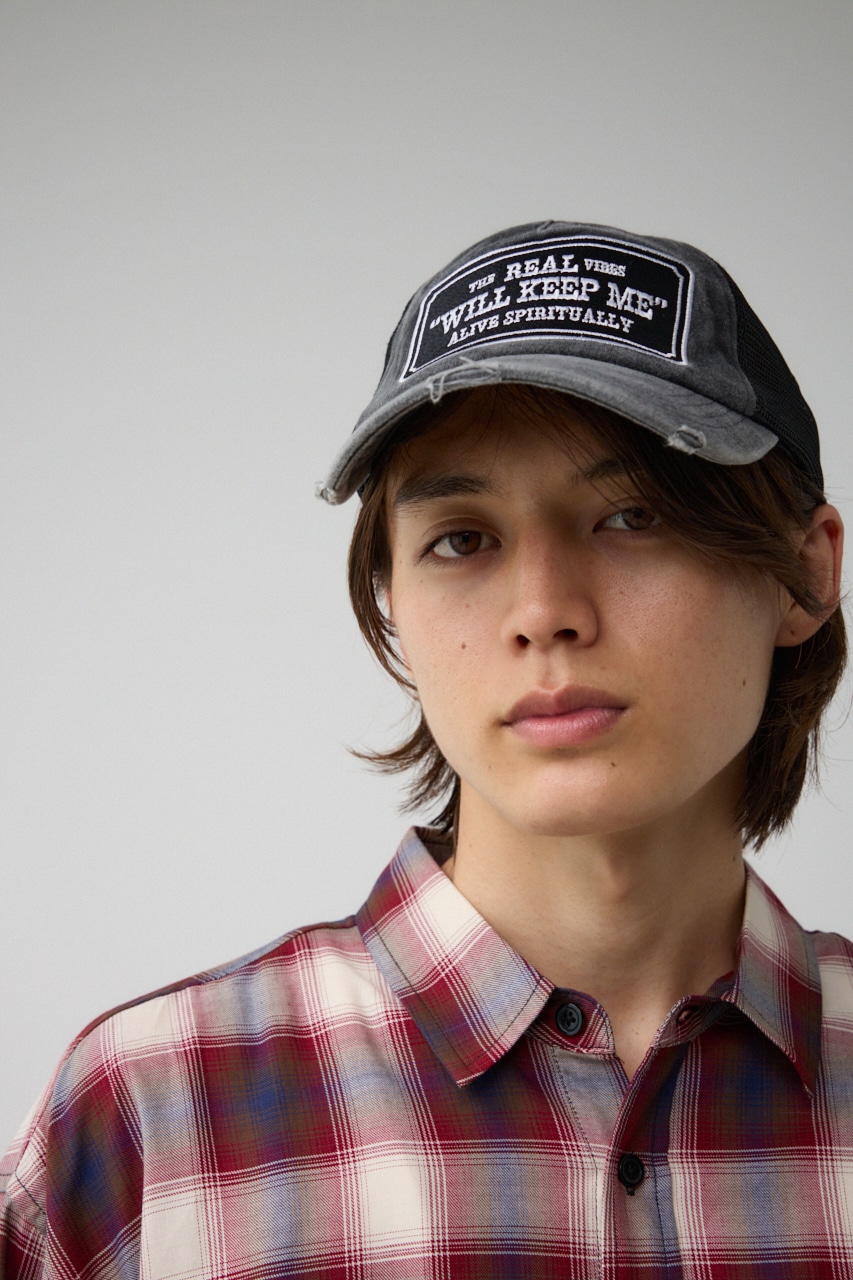 AZUL BY MOUSSY | ピグメントダメージメッシュキャップ (帽子 ) |SHEL