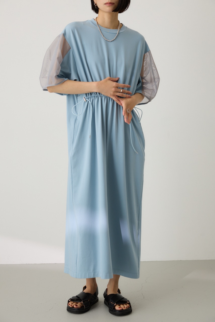 AZUL BY MOUSSY | メッシュ切替ドロストワンピース (ワンピース(ロング