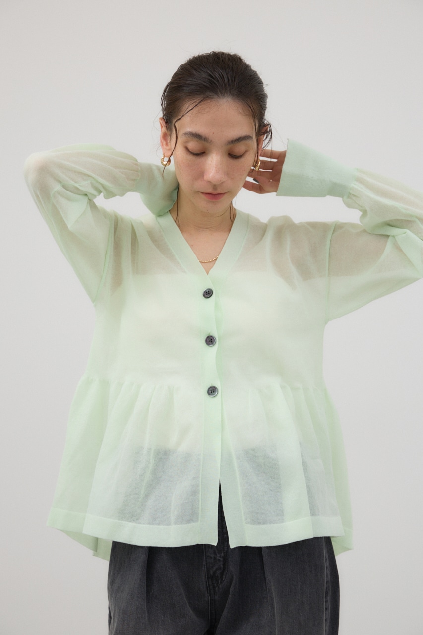 AZUL BY MOUSSY | シアーペプラムカーディガン (カーディガン ) |SHEL