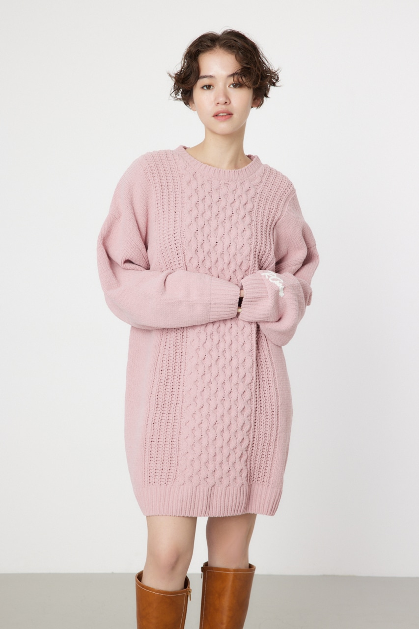 RODEO CROWNS WIDE BOWL | モールケーブルロゴニットワンピース