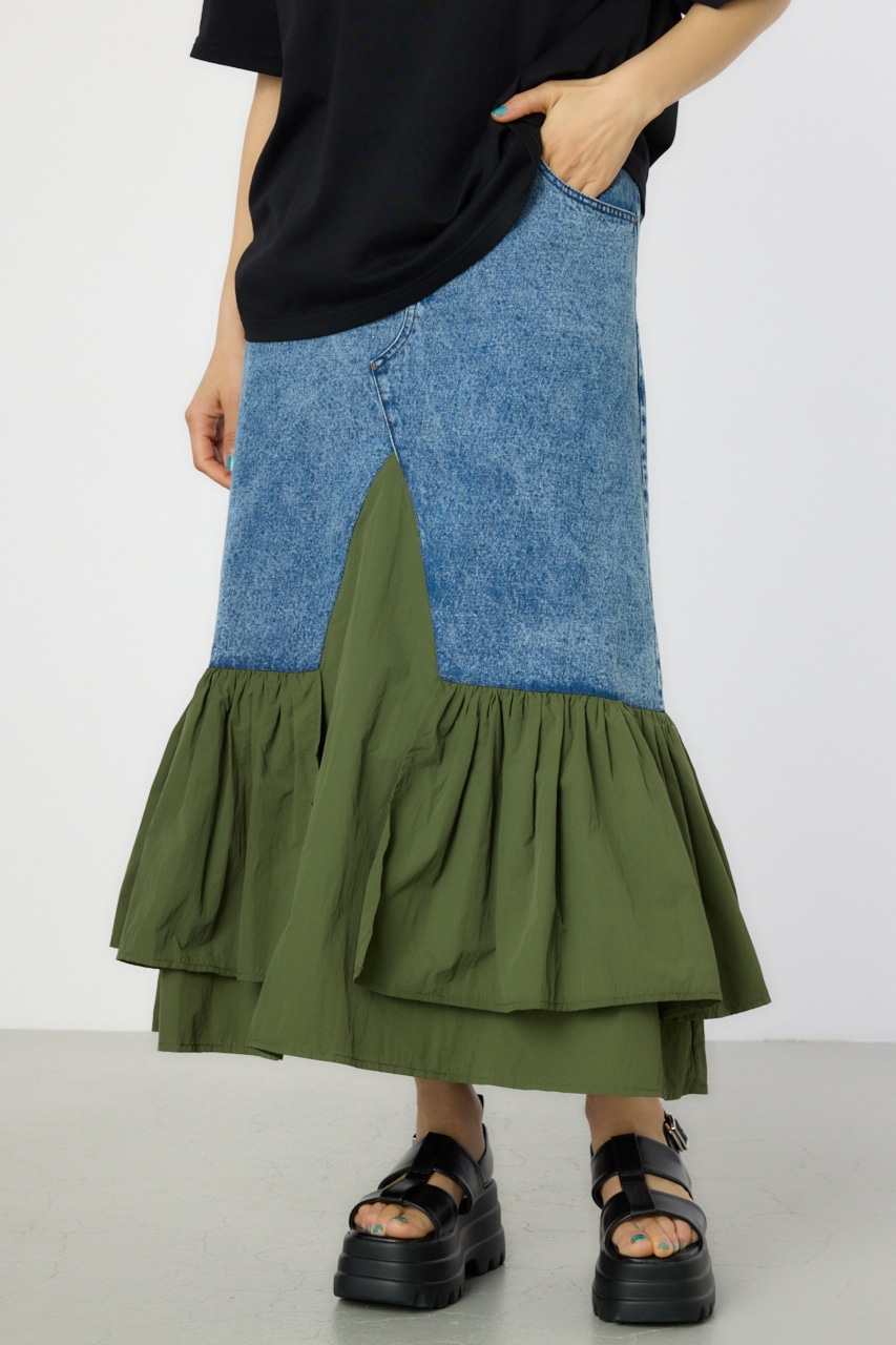 RODEO CROWNS WIDE BOWL | ケミカルデニム×ミリタリースカート